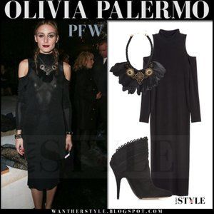 Black H&M Midi Turtleneck Dress ASO Olivia Palermo